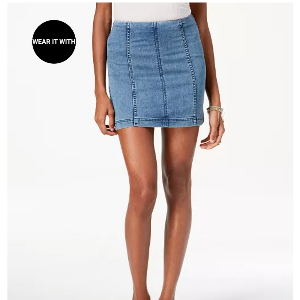 Free people modern femme denim skirt